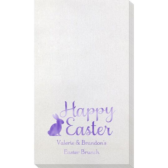 Script Happy Easter Bunny Bamboo Luxe Guest Towels